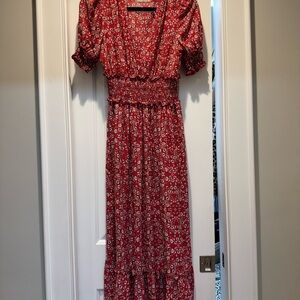 Max Studio Red Floral Maxi Dress